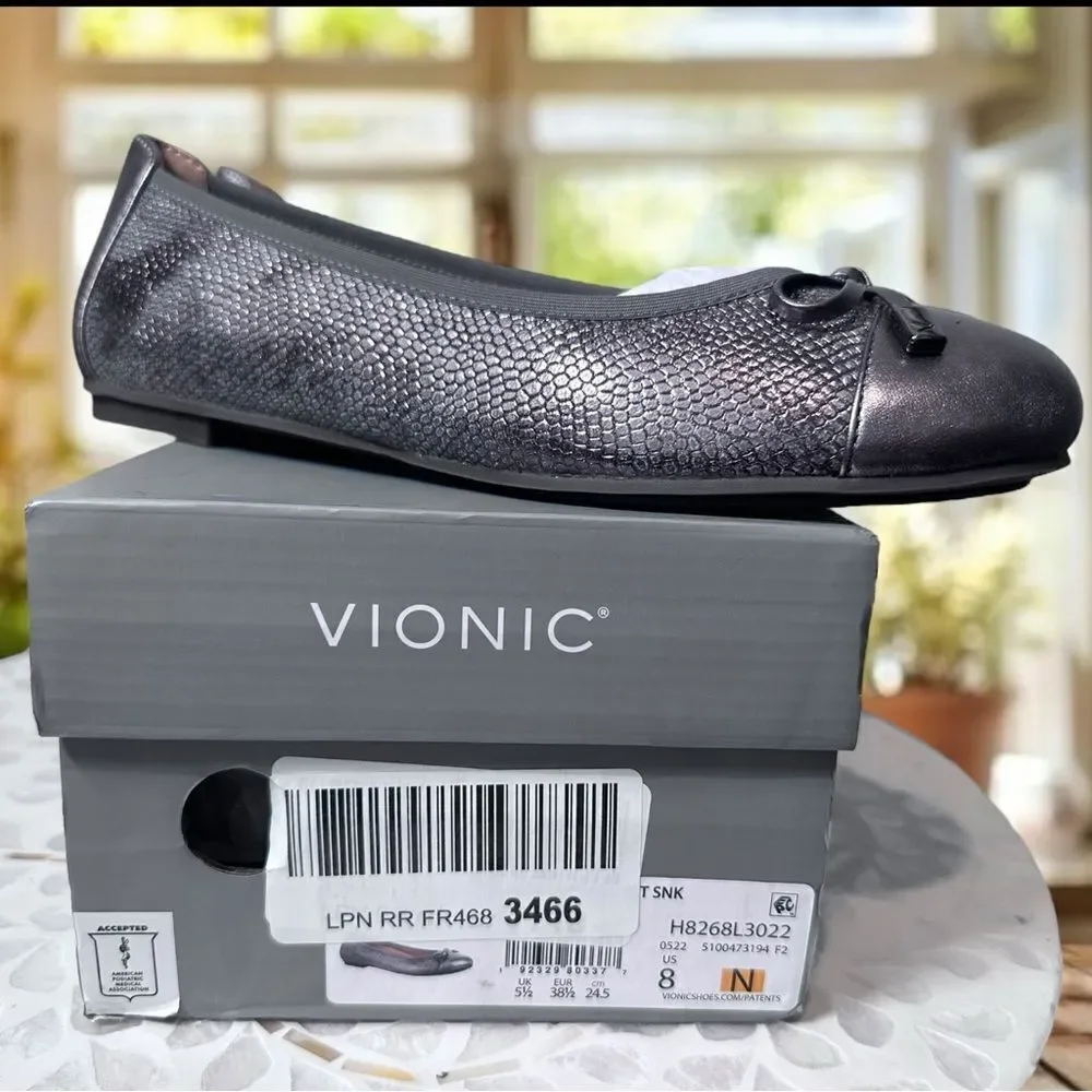 Vionic Women's Minna Ballet Flat Pewter